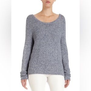 RAG & BONE Lauren Eyelet Knit Pullover Sweater in Blue
